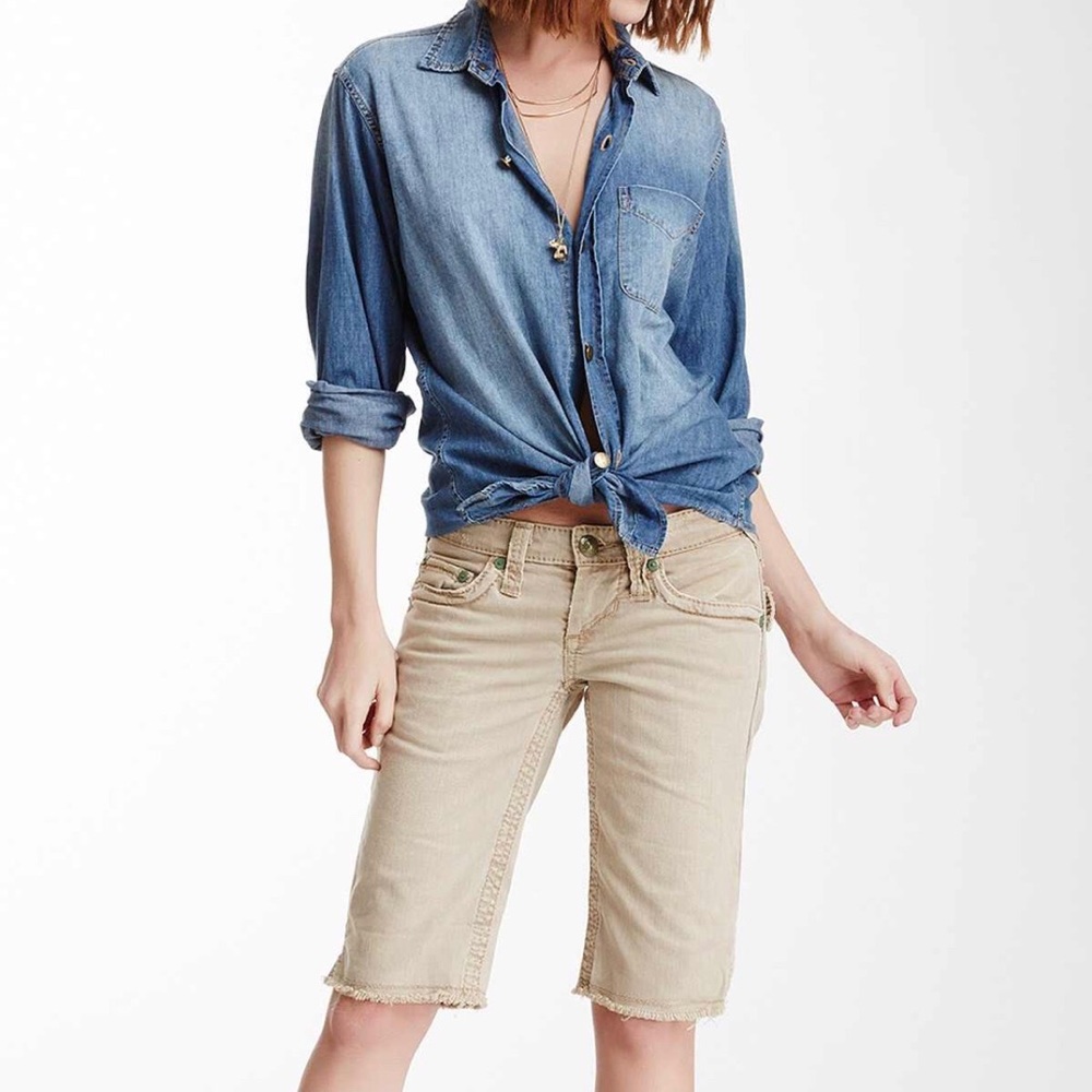 Stitch’s Cherock Bermuda Jean Short SZ 32; khaki